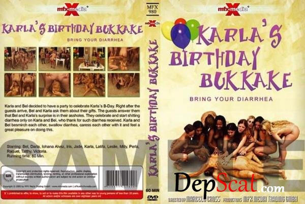 Karla's Birthday Bukakke - Bring Your Diarrhea Karla, Bel, Victória, Jade, Perla, Raquel, Latifa, Iohana Alvez, Iris, Darla, Milly, Leslie, Tatthy - Orgy, All Girls [DVDRip/446 MB]