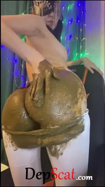 A bunch of shit and piss in white nylon, smearing on the ass p00girl - Defecation, Solo [UltraHD 2K/861 MB]