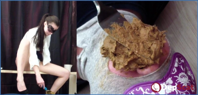 "Christina Dominated with Eyes Closed in Extreme Scat Session"