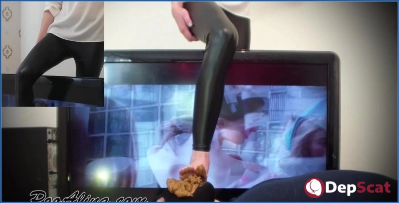 Alina - Shitting in Mouth of the Toilet Slave Sitting on the TV - Shit Eating, Toilet Slave - HD 720p