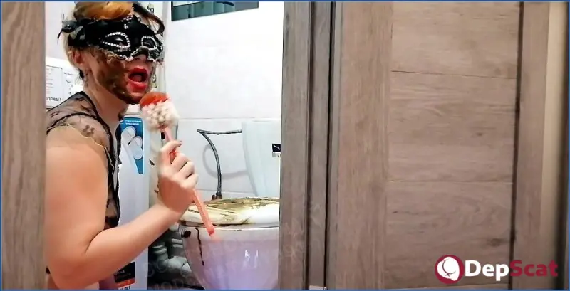 Download ModelNatalya94- Real Slave Licks The Toilet Brush- Scat, Femdom- FullHD 1080p DepScat.com