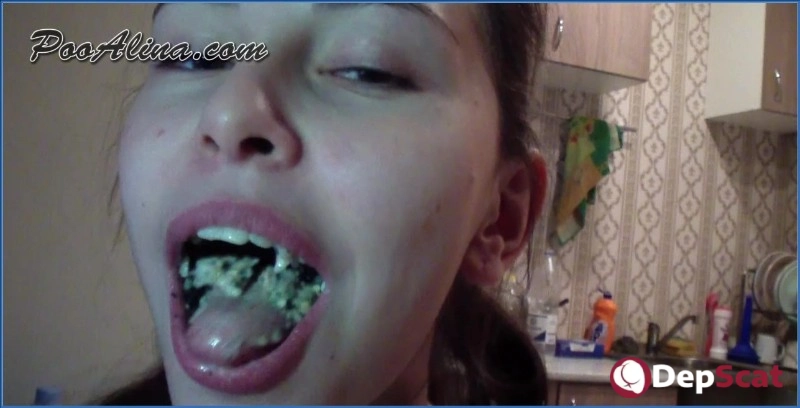 PooAlina devours and defecates in a car during her menstruation- Shit Eating