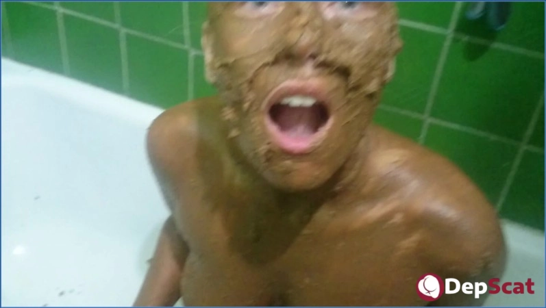 Brown Wife- Totally Covered in Shit Rarity!- Extreme Scat, Russian Scat- FullHD 1080p