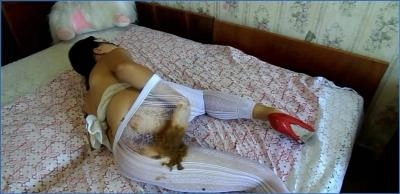 BigTitsAlisa- White Pantyhose Full of Shit- Scat, Piss- FullHD 1080p